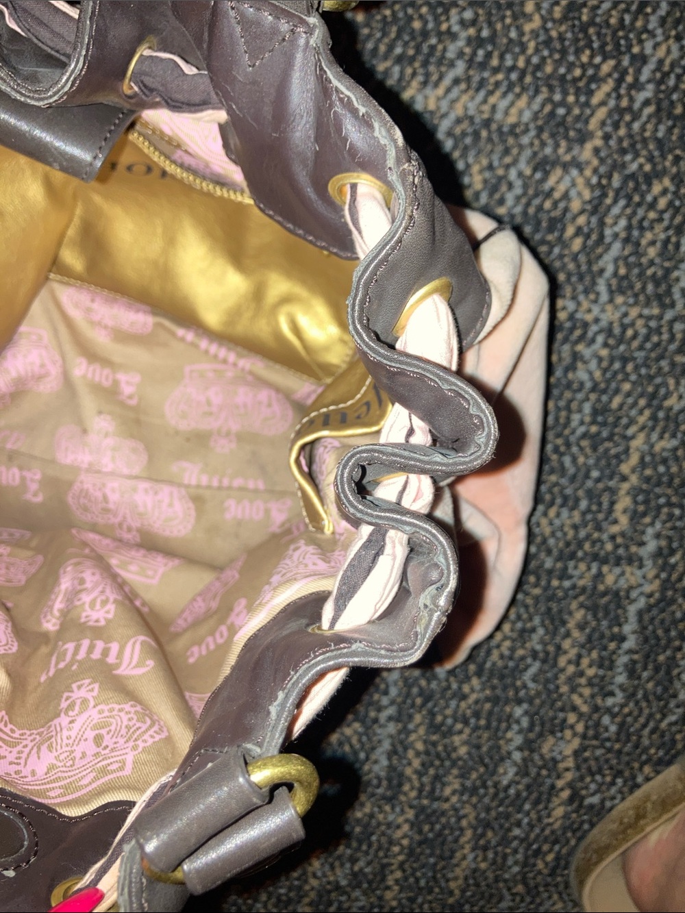 Vintage Juicy Couture Pink Suede Scottie Dog bag missingchain - Picture 9 of 17